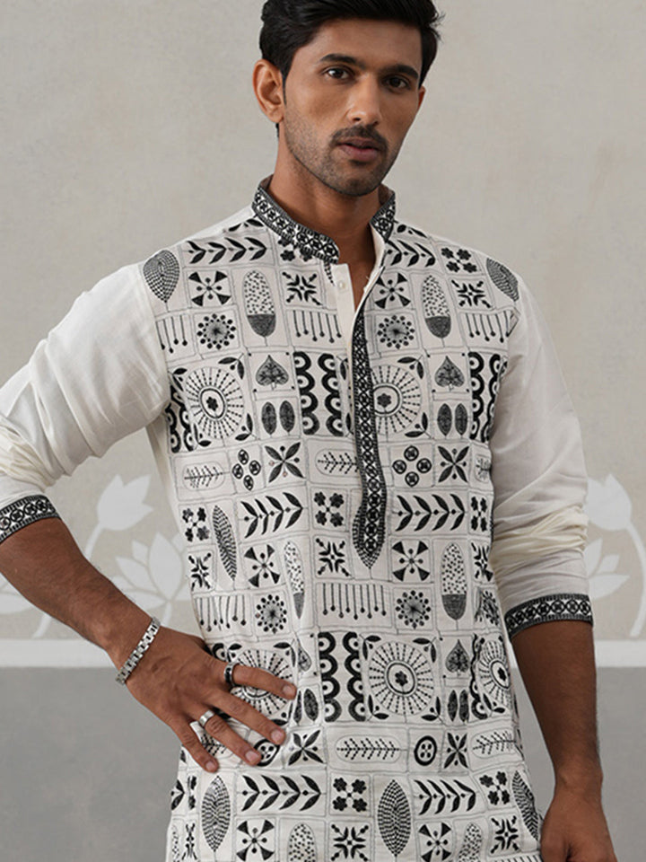 Silk Blend Embroidered Kurtas.