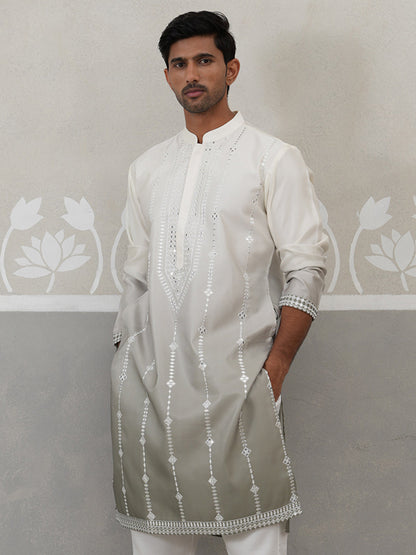 Silk Blend Mirror Work Kurta.