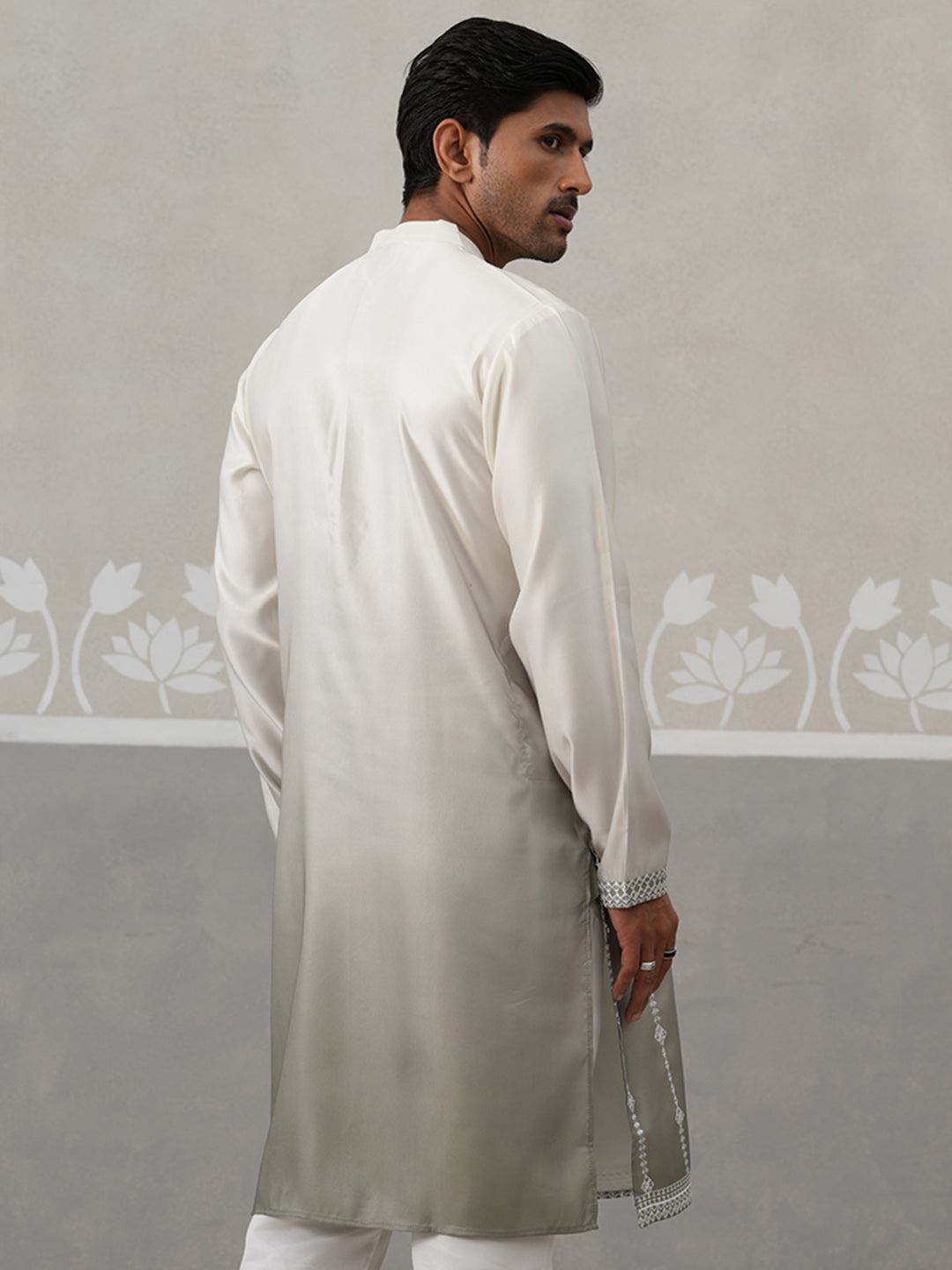 Silk Blend Mirror Work Kurta.