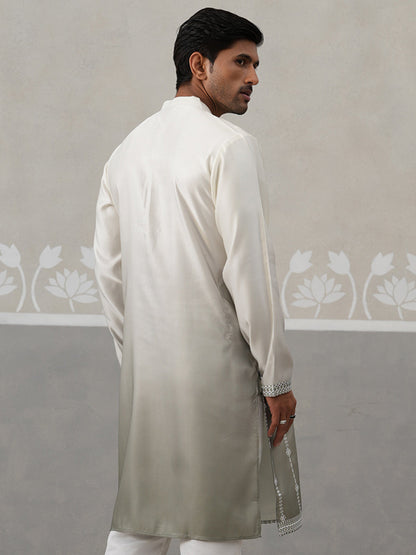 Silk Blend Mirror Work Kurta.