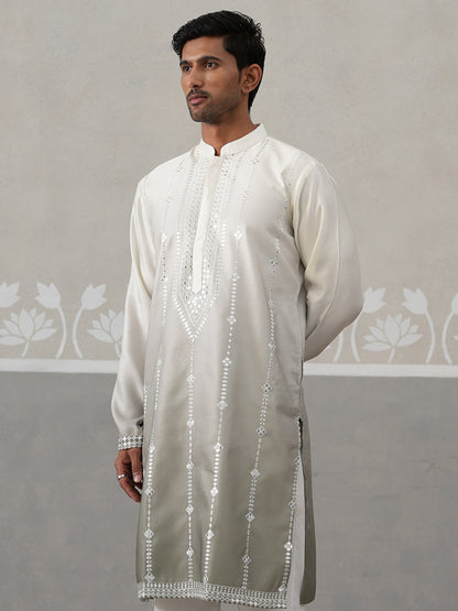 Silk Blend Mirror Work Kurta.