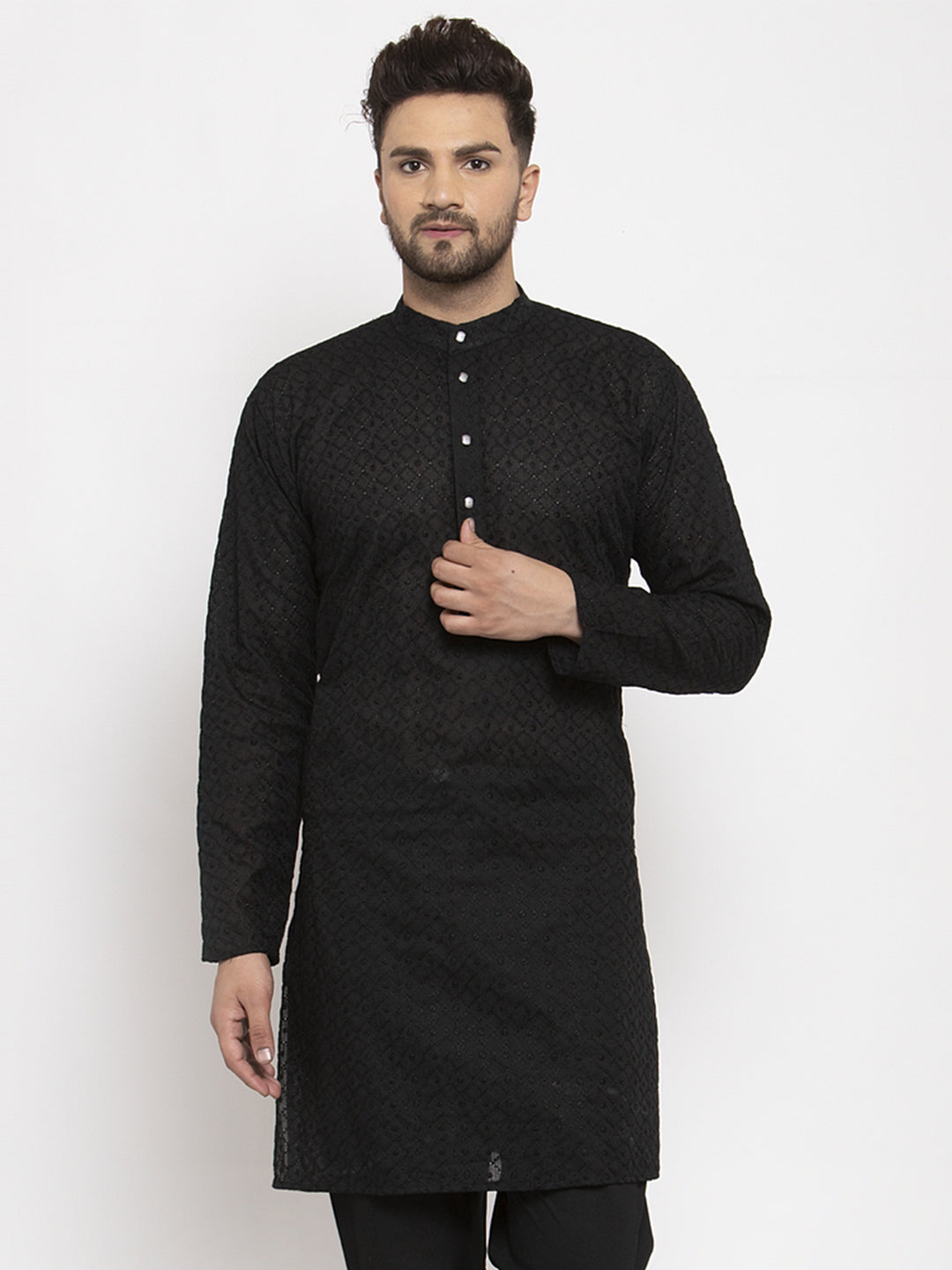 Men Ethnic  Embroidered  Pure Cotton Kurta