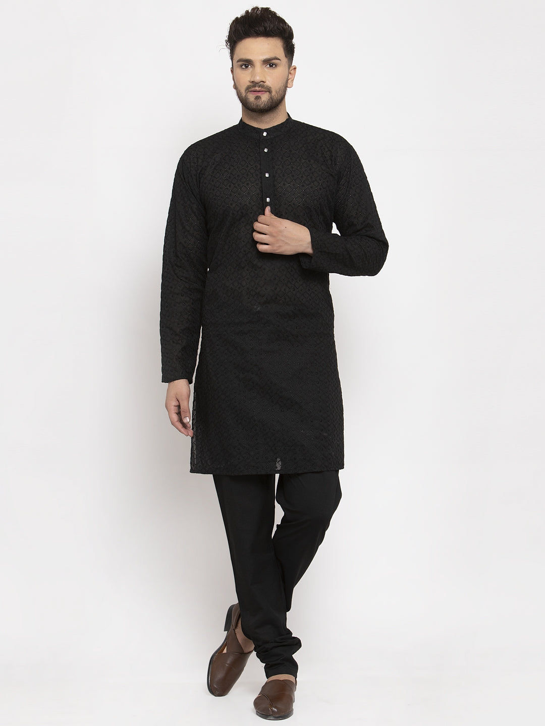 Men Ethnic  Embroidered  Pure Cotton Kurta
