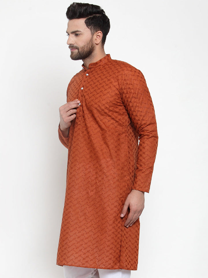 Men Ethnic  Embroidered  Pure Cotton Kurta