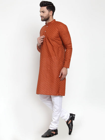 Men Ethnic  Embroidered  Pure Cotton Kurta
