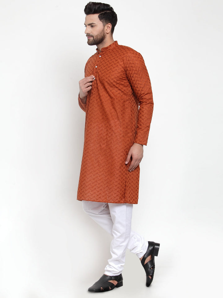 Men Ethnic  Embroidered  Pure Cotton Kurta