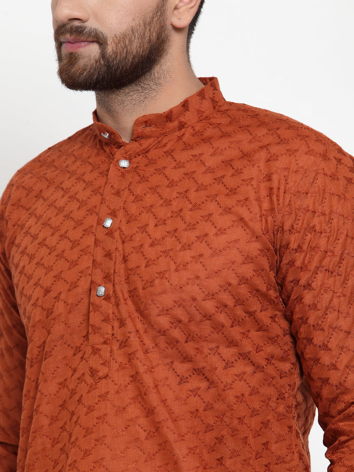 Men Ethnic  Embroidered  Pure Cotton Kurta
