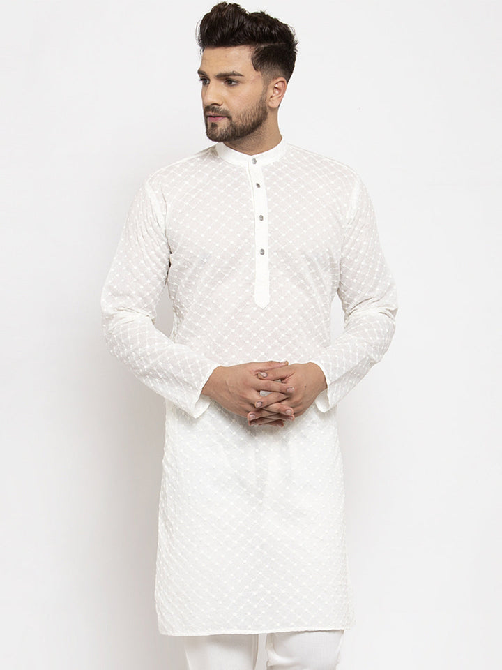 Men Ethnic  Embroidered  Pure Cotton Kurta