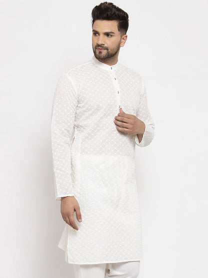 Men Ethnic  Embroidered  Pure Cotton Kurta