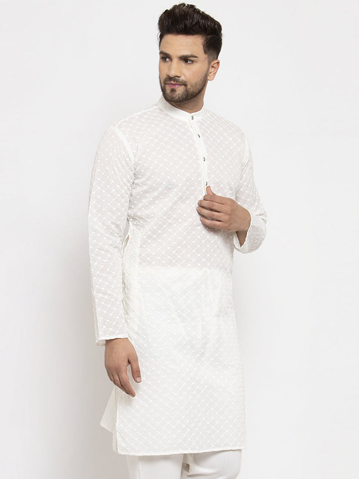 Men Ethnic  Embroidered  Pure Cotton Kurta