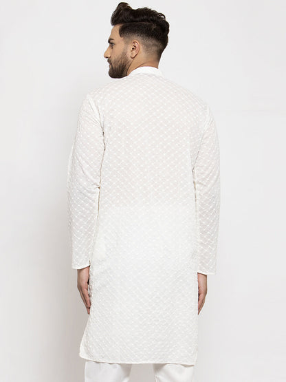 Men Ethnic  Embroidered  Pure Cotton Kurta