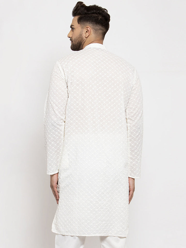 Men Ethnic  Embroidered  Pure Cotton Kurta