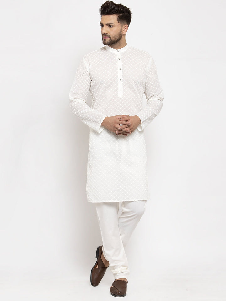 Men Ethnic  Embroidered  Pure Cotton Kurta