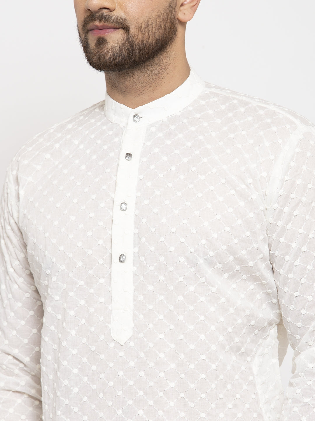 Men Ethnic  Embroidered  Pure Cotton Kurta