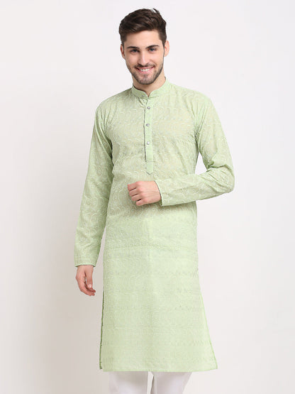 Men Ethnic  Embroidered  Pure Cotton Kurta