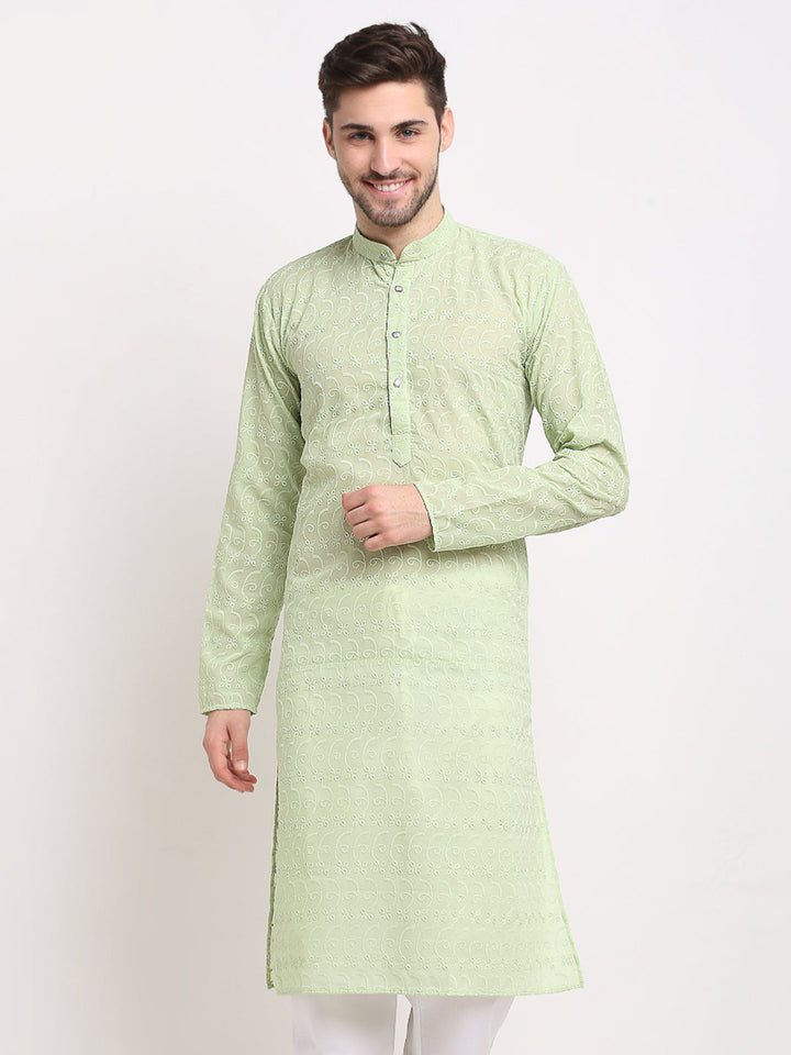 Men Ethnic  Embroidered  Pure Cotton Kurta