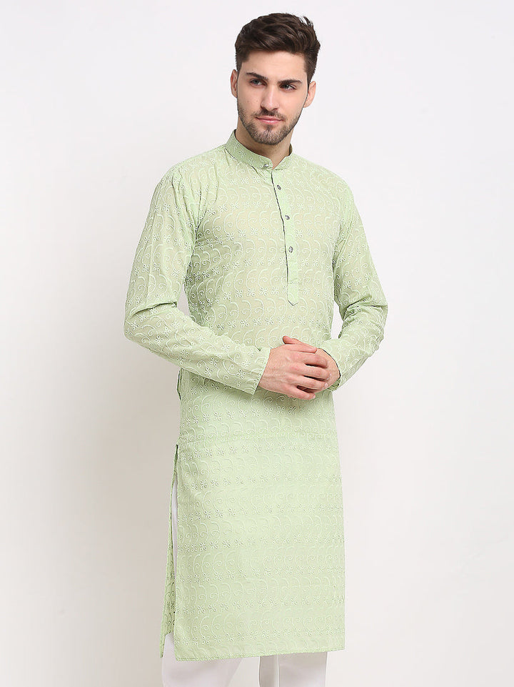 Men Ethnic  Embroidered  Pure Cotton Kurta