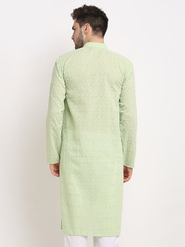 Men Ethnic  Embroidered  Pure Cotton Kurta