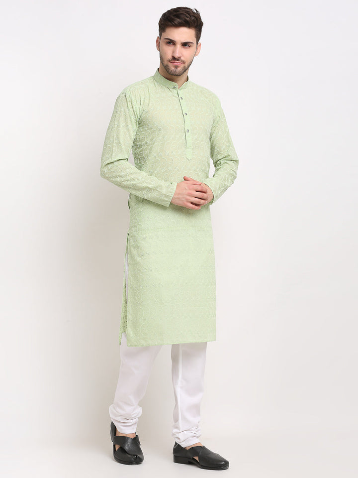 Men Ethnic  Embroidered  Pure Cotton Kurta