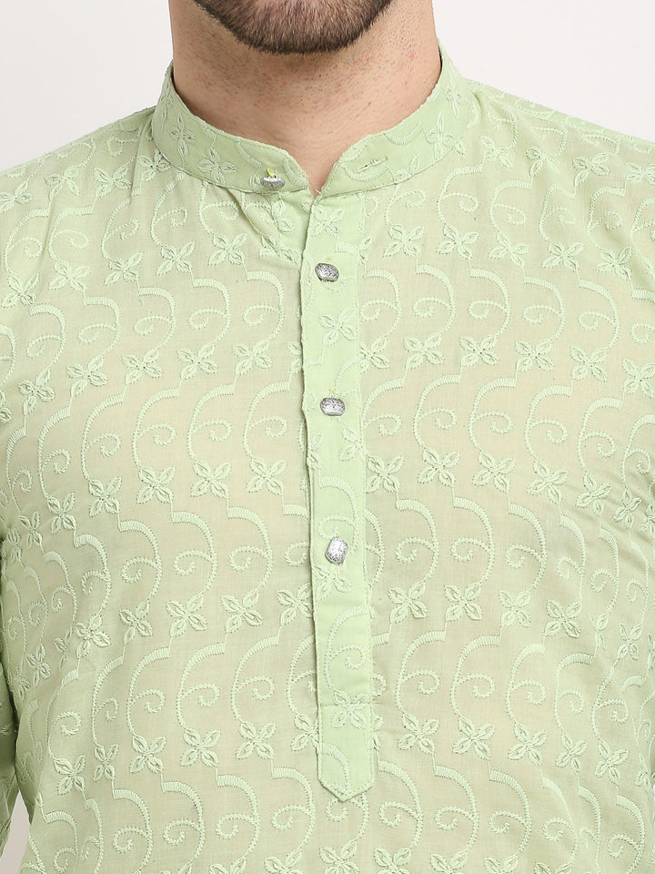 Men Ethnic  Embroidered  Pure Cotton Kurta