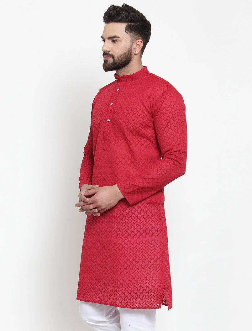 Men Ethnic  Embroidered  Pure Cotton Kurta