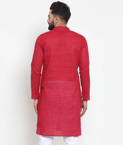 Men Ethnic  Embroidered  Pure Cotton Kurta