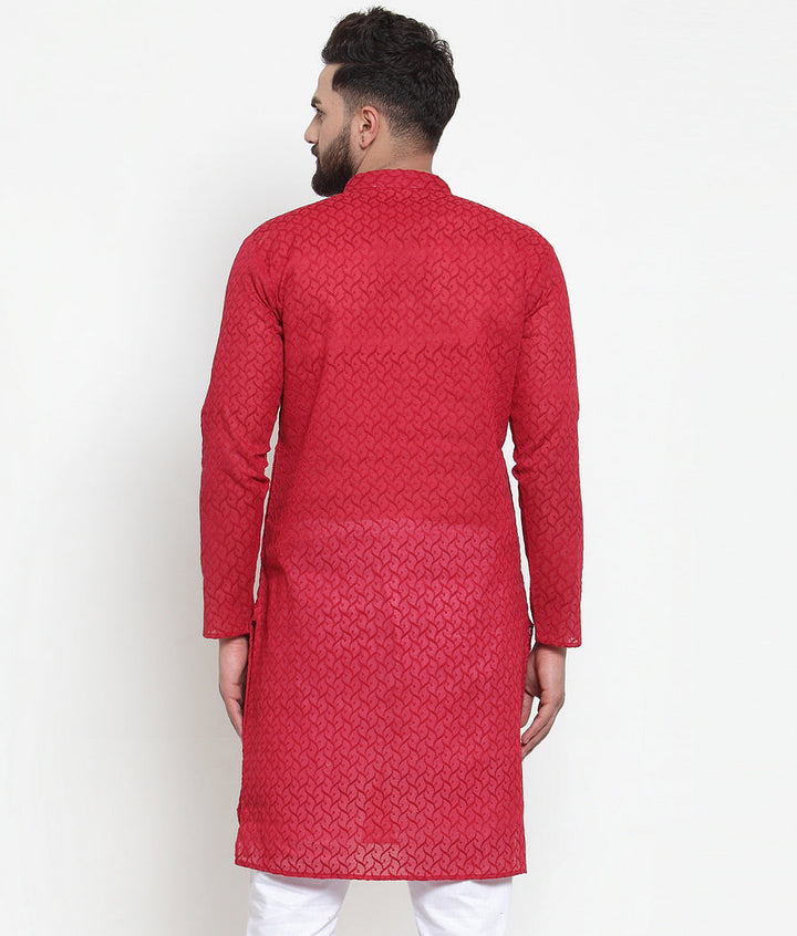 Men Ethnic  Embroidered  Pure Cotton Kurta