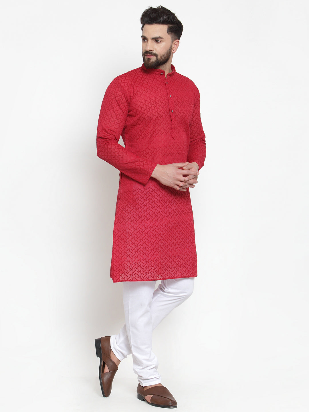 Men Ethnic  Embroidered  Pure Cotton Kurta