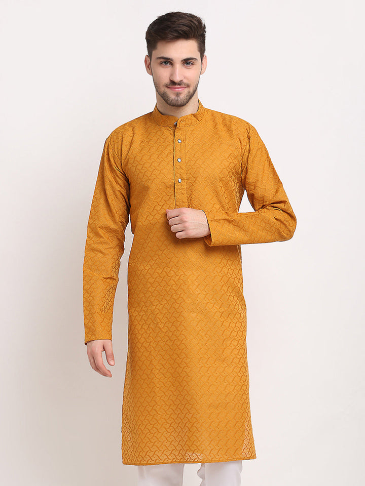 Men Ethnic  Embroidered  Pure Cotton Kurta