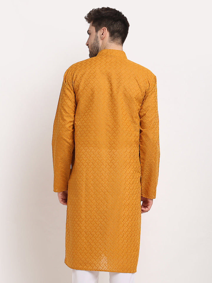 Men Ethnic  Embroidered  Pure Cotton Kurta