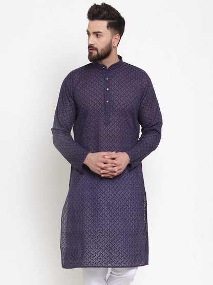 Men Ethnic  Embroidered  Pure Cotton Kurta