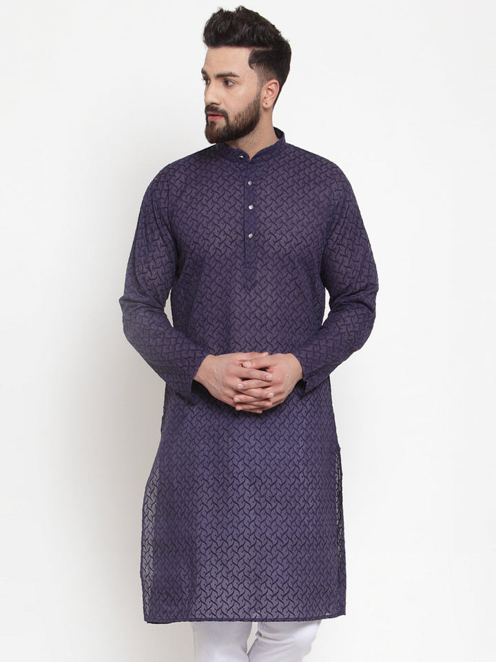 Men Ethnic  Embroidered  Pure Cotton Kurta