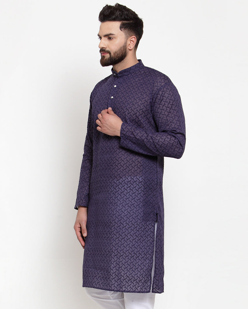 Men Ethnic  Embroidered  Pure Cotton Kurta