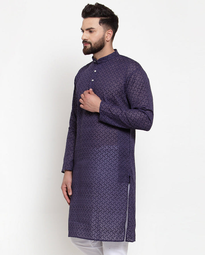 Men Ethnic  Embroidered  Pure Cotton Kurta