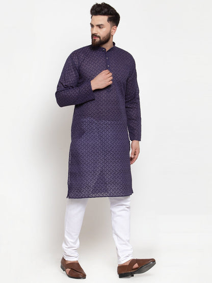 Men Ethnic  Embroidered  Pure Cotton Kurta