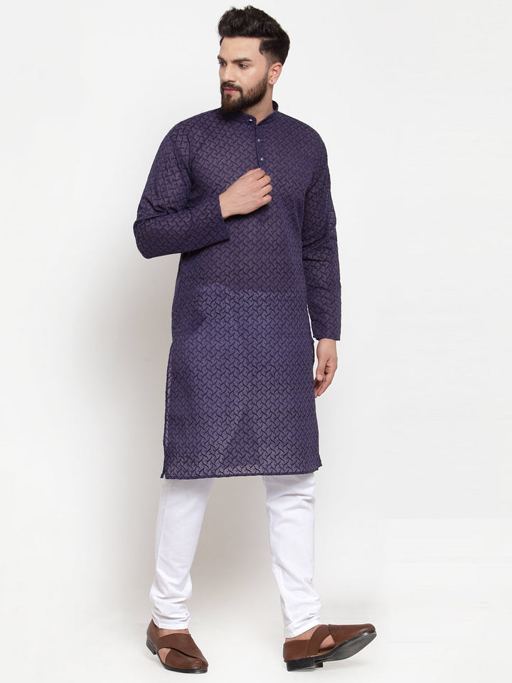 Men Ethnic  Embroidered  Pure Cotton Kurta