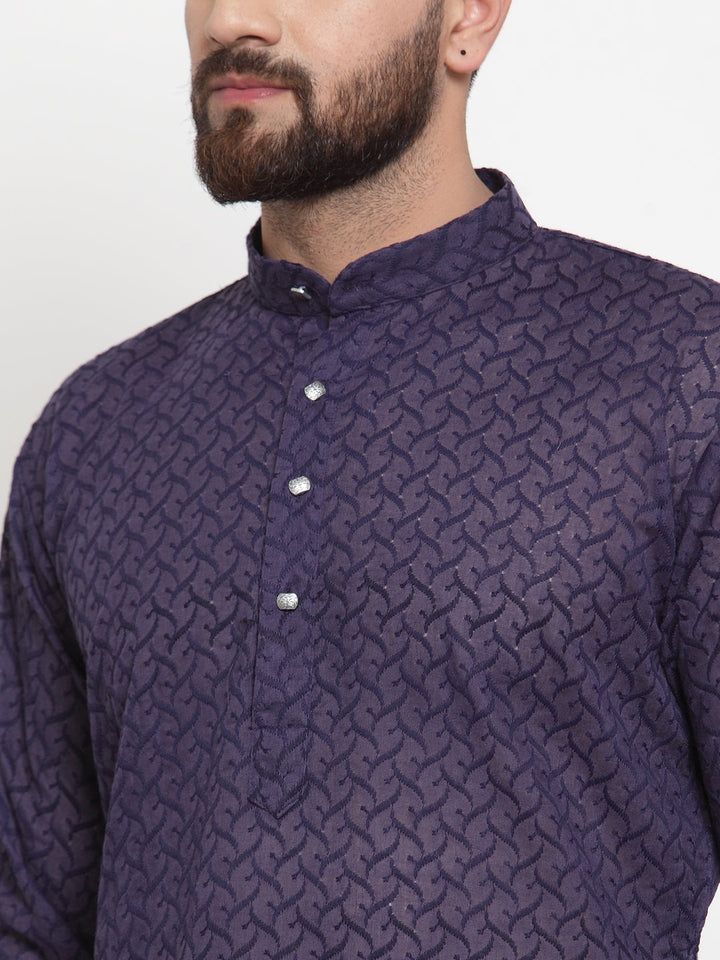 Men Ethnic  Embroidered  Pure Cotton Kurta