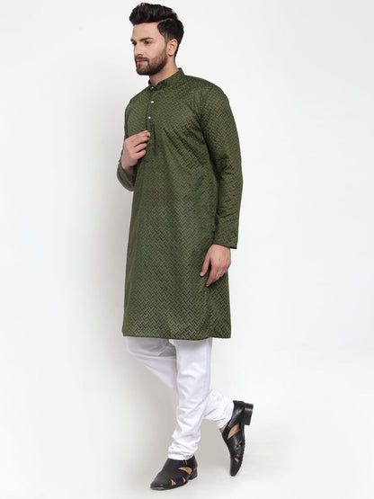 Men Ethnic  Embroidered  Pure Cotton Kurta