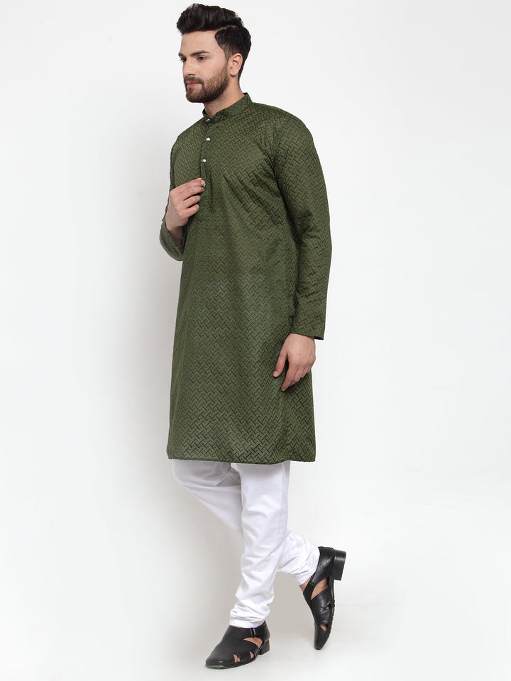 Men Ethnic  Embroidered  Pure Cotton Kurta