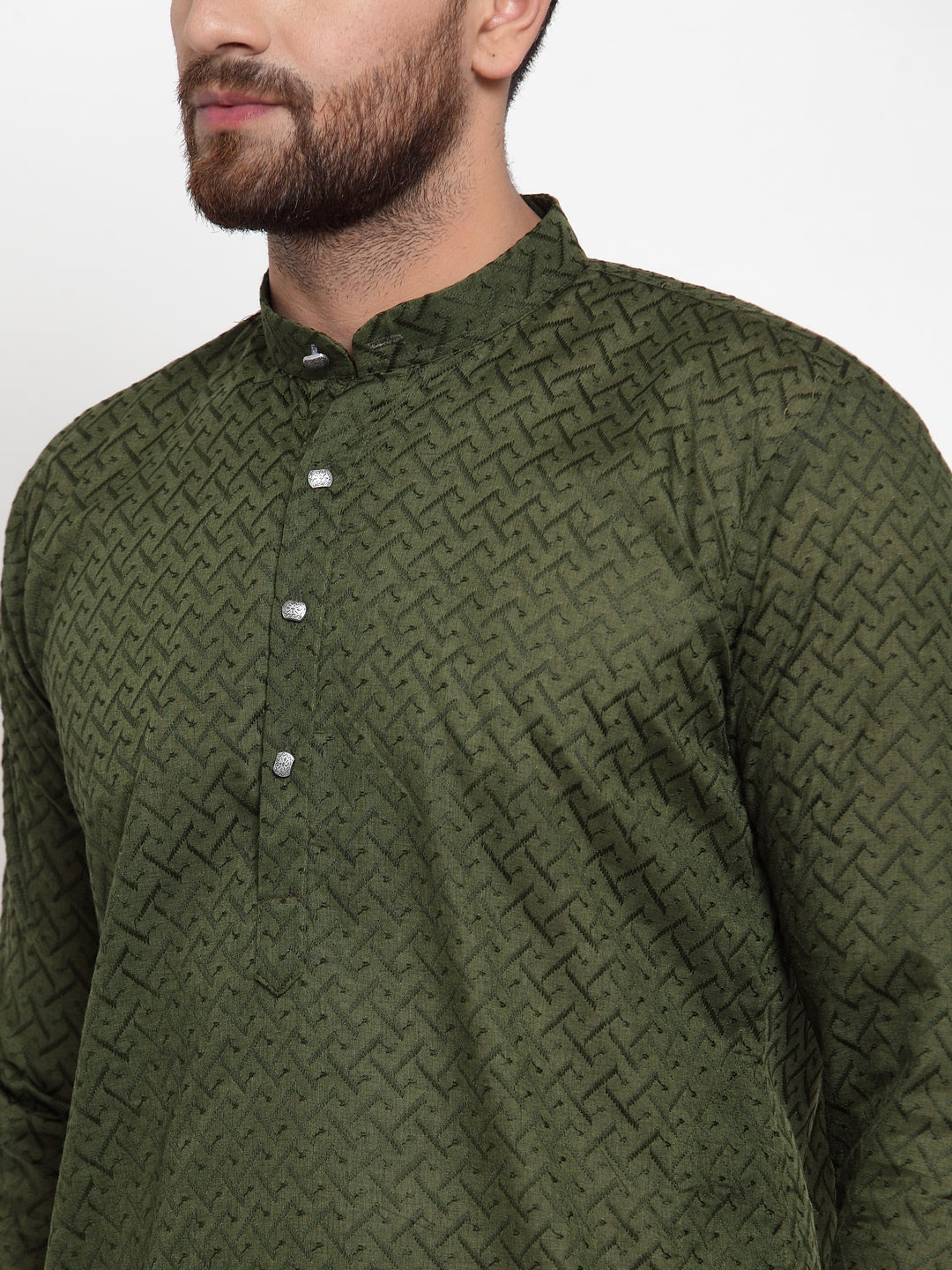Men Ethnic  Embroidered  Pure Cotton Kurta