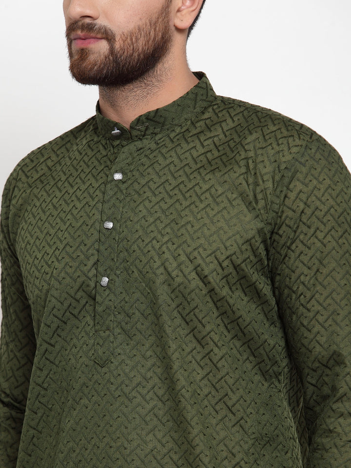 Men Ethnic  Embroidered  Pure Cotton Kurta