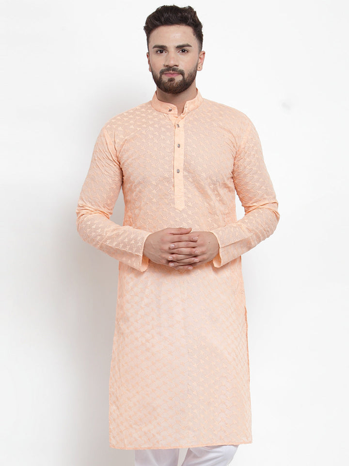 Men Ethnic  Embroidered  Pure Cotton Kurta