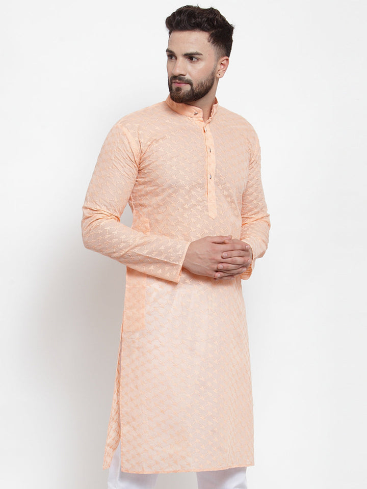 Men Ethnic  Embroidered  Pure Cotton Kurta