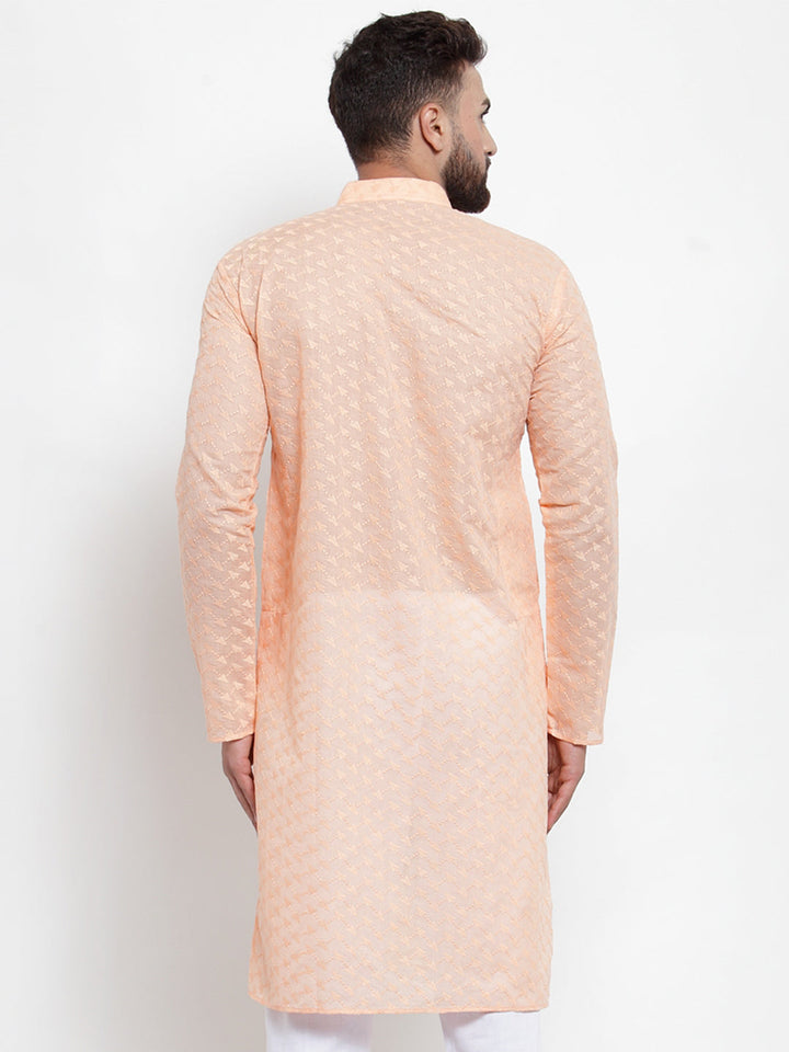 Men Ethnic  Embroidered  Pure Cotton Kurta