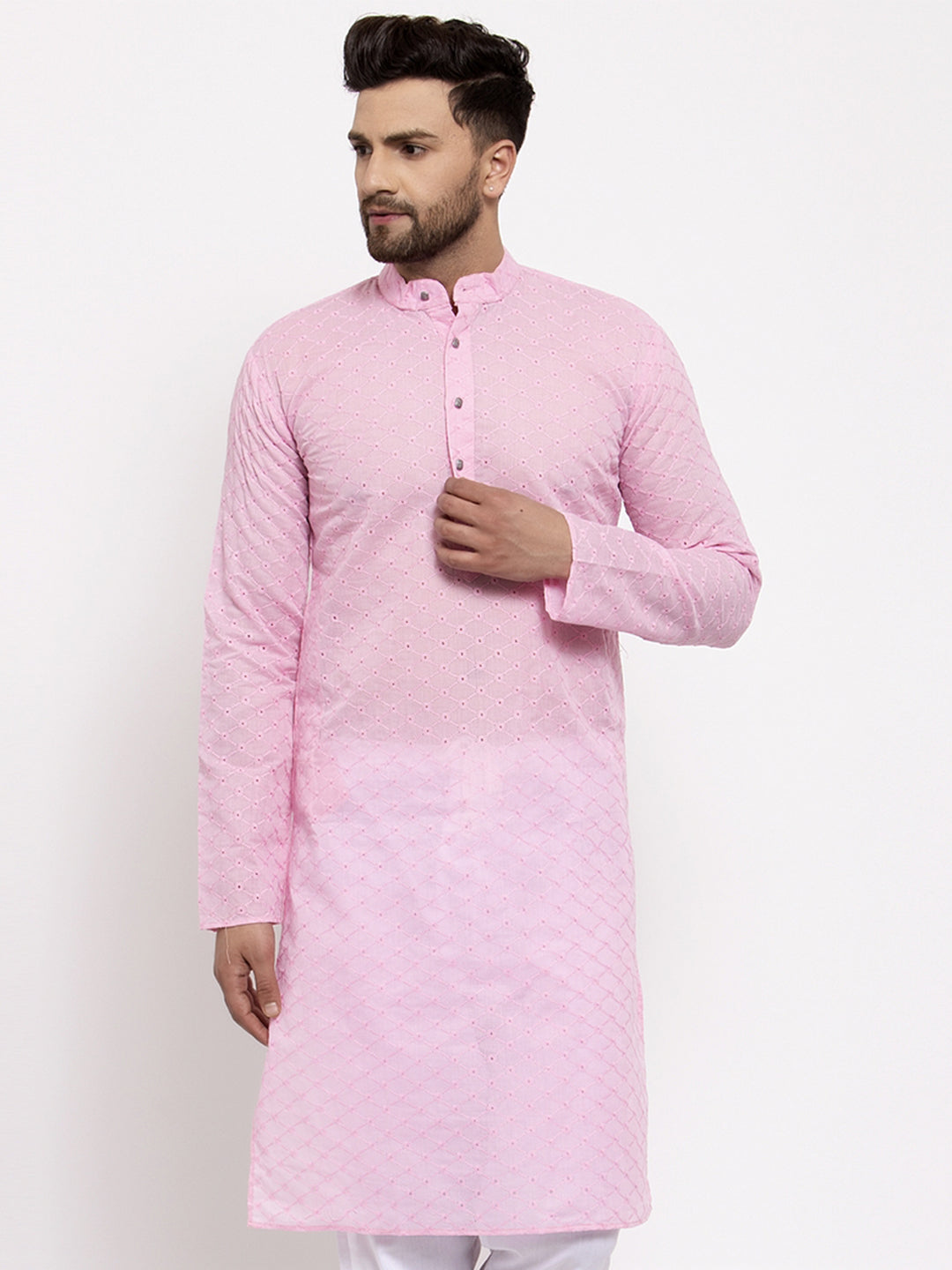 Men Ethnic  Embroidered  Pure Cotton Kurta
