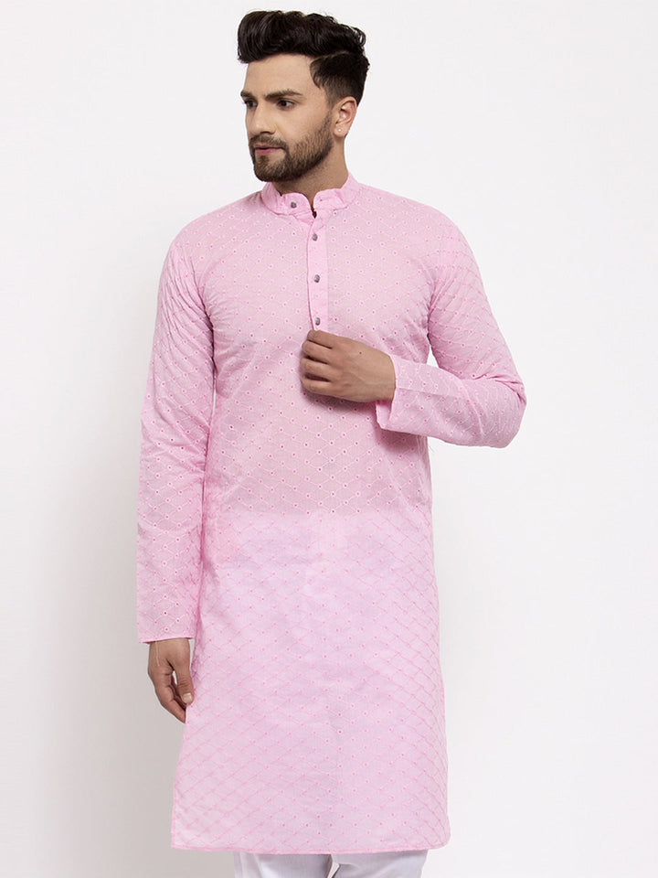 Men Ethnic  Embroidered  Pure Cotton Kurta