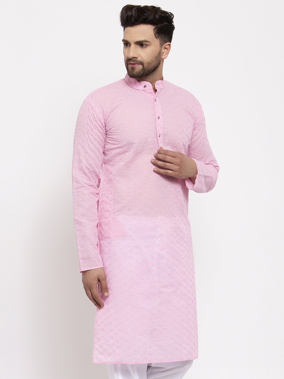 Men Ethnic  Embroidered  Pure Cotton Kurta