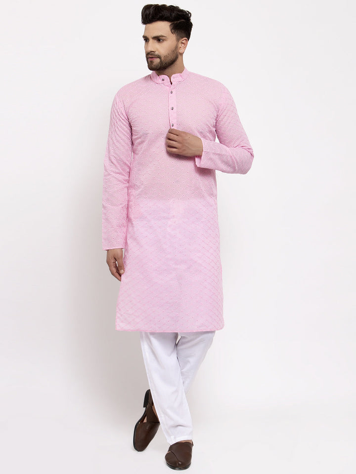 Men Ethnic  Embroidered  Pure Cotton Kurta