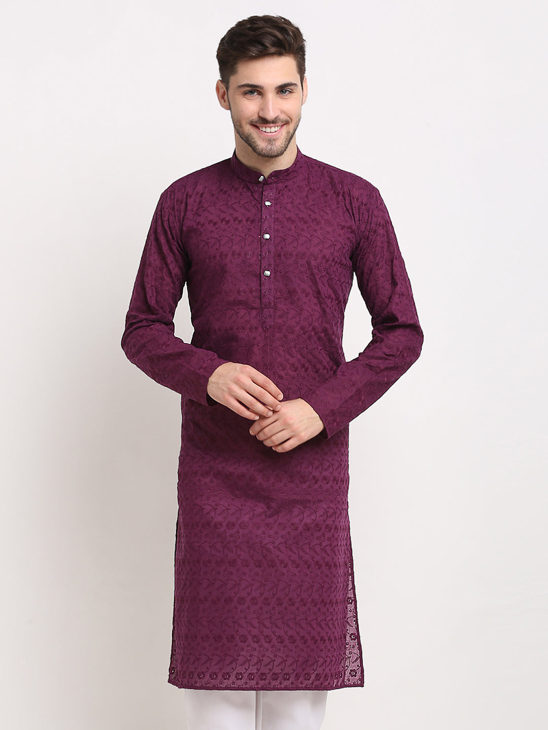 Men Ethnic  Embroidered  Pure Cotton Kurta