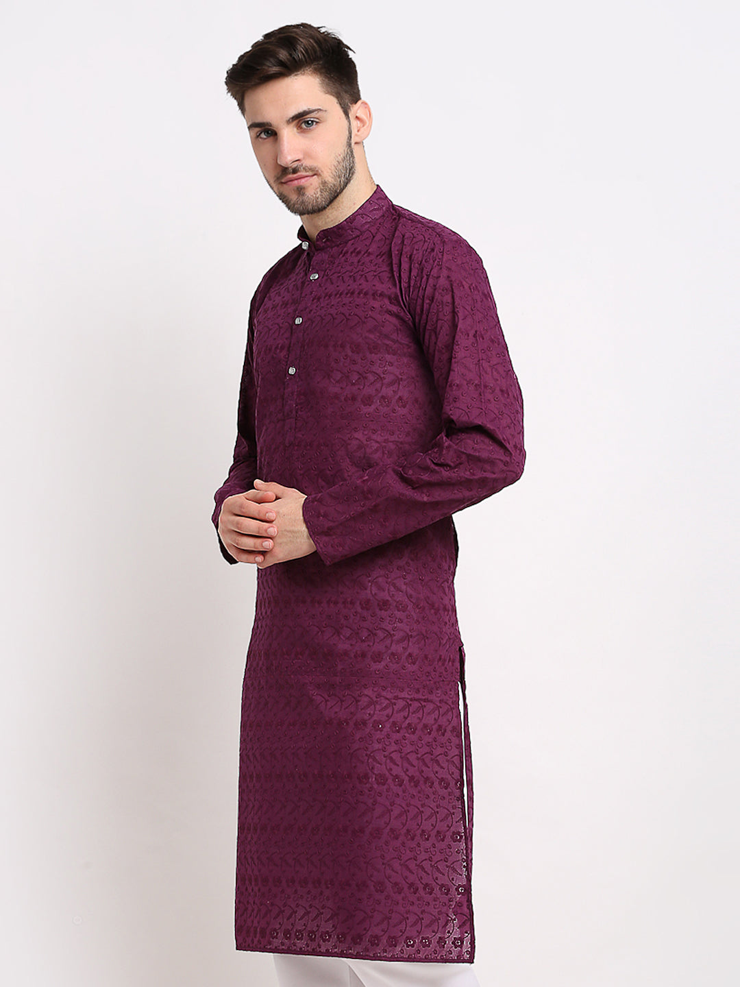 Men Ethnic  Embroidered  Pure Cotton Kurta
